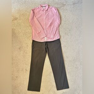 Men’s Outfit Set Abercrombie & Fitch Shirt Gap Gray Khaki Straight Pants 30x32